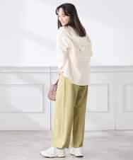 K3LFD05049 a.v.v Elmi(アー・ヴェ・ヴェ) 【低身長サイズ】［支持率NO.1/イージーケア］イージーワイドパンツ ライトカーキ