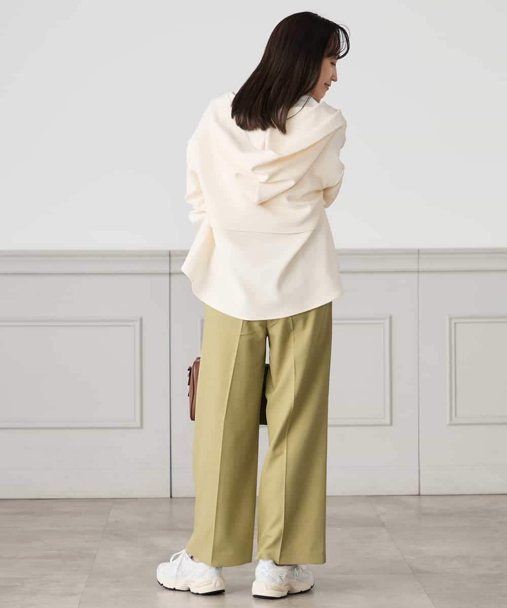 K3LFD05049 a.v.v Elmi(アー・ヴェ・ヴェ) 【低身長サイズ】［支持率NO.1/イージーケア］イージーワイドパンツ ライトカーキ