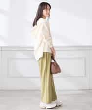 K3LFD05049 a.v.v Elmi(アー・ヴェ・ヴェ) 【低身長サイズ】［支持率NO.1/イージーケア］イージーワイドパンツ ライトカーキ