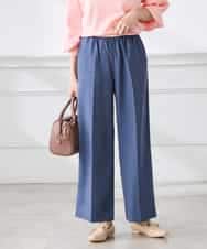 K3LFD05049 a.v.v Elmi(アー・ヴェ・ヴェ) 【低身長サイズ】［支持率NO.1/イージーケア］イージーワイドパンツ ライトカーキ