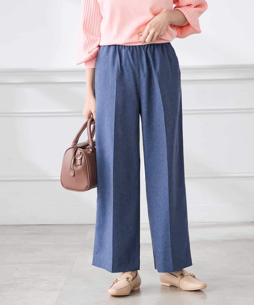 K3LFD05049 a.v.v Elmi(アー・ヴェ・ヴェ) 【低身長サイズ】［支持率NO.1/イージーケア］イージーワイドパンツ ライトカーキ