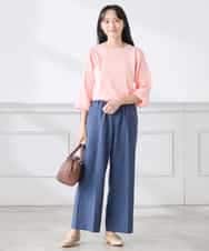 K3LFD05049 a.v.v Elmi(アー・ヴェ・ヴェ) 【低身長サイズ】［支持率NO.1/イージーケア］イージーワイドパンツ ライトカーキ