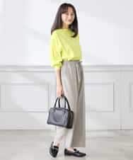 K3LFD05049 a.v.v Elmi(アー・ヴェ・ヴェ) 【低身長サイズ】［支持率NO.1/イージーケア］イージーワイドパンツ ライトカーキ