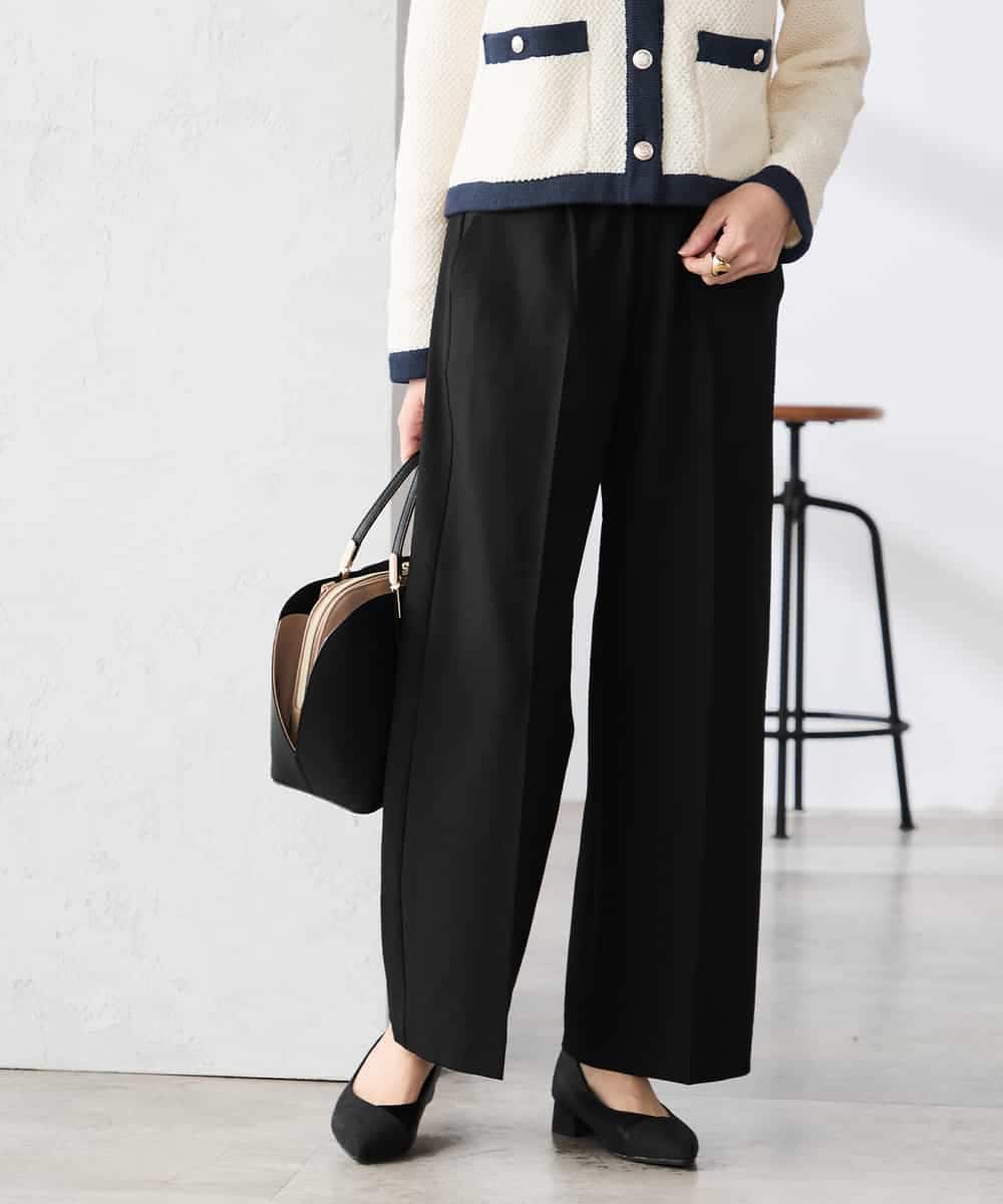 K3LFD05049 a.v.v Elmi(アー・ヴェ・ヴェ) 【低身長サイズ】［支持率NO.1/イージーケア］イージーワイドパンツ ライトカーキ