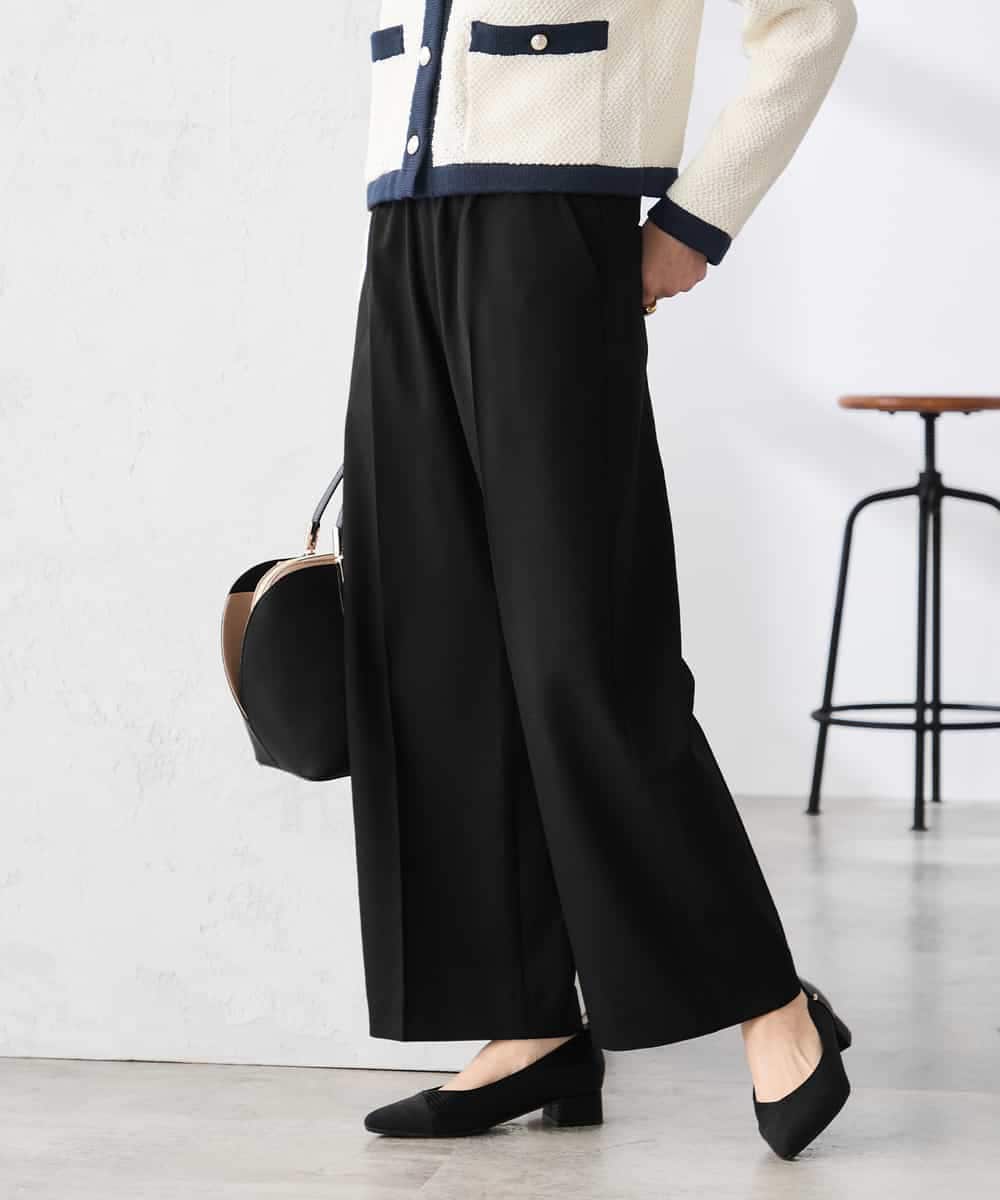 K3LFD05049 a.v.v Elmi(アー・ヴェ・ヴェ) 【低身長サイズ】［支持率NO.1/イージーケア］イージーワイドパンツ ライトカーキ