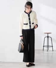 K3LFD05049 a.v.v Elmi(アー・ヴェ・ヴェ) 【低身長サイズ】［支持率NO.1/イージーケア］イージーワイドパンツ ライトカーキ