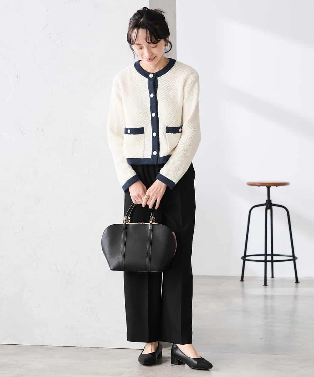 K3LFD05049 a.v.v Elmi(アー・ヴェ・ヴェ) 【低身長サイズ】［支持率NO.1/イージーケア］イージーワイドパンツ ライトカーキ