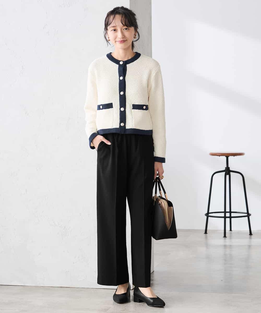 K3LFD05049 a.v.v Elmi(アー・ヴェ・ヴェ) 【低身長サイズ】［支持率NO.1/イージーケア］イージーワイドパンツ ライトカーキ