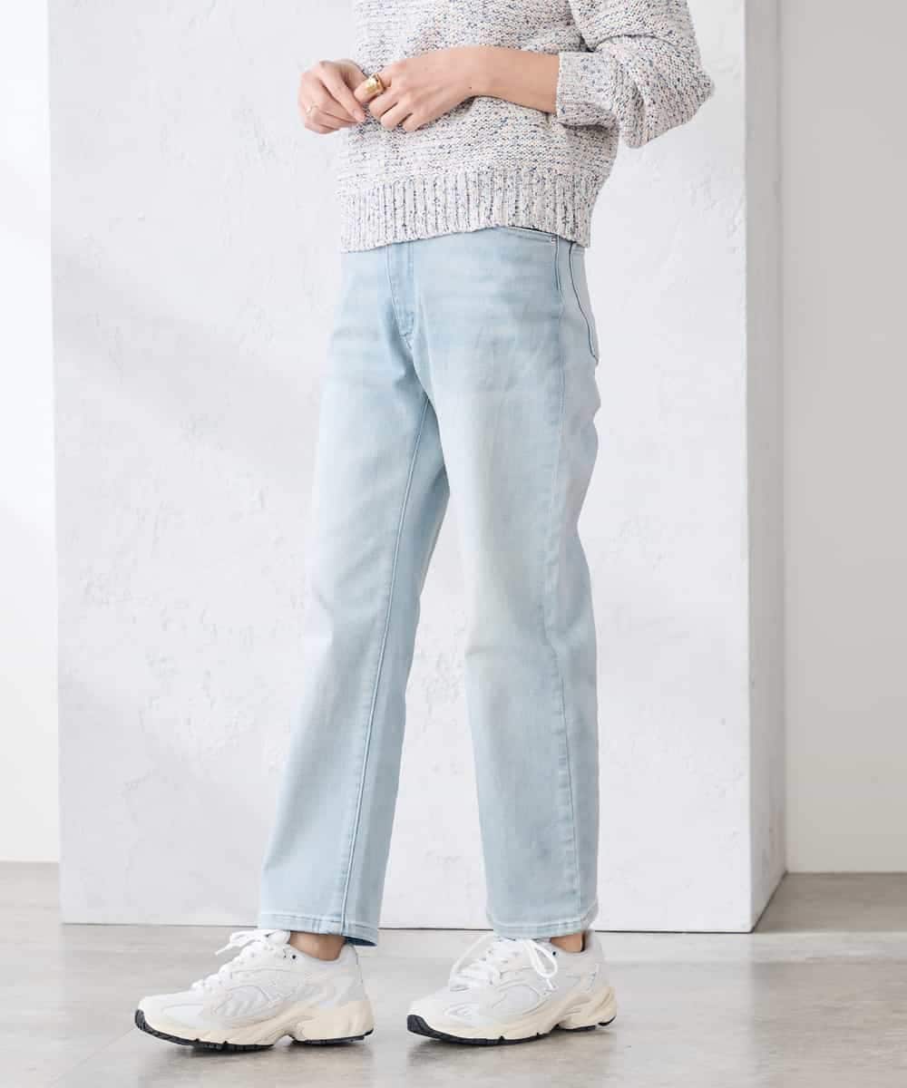 K3LFD08059 a.v.v Elmi(アー・ヴェ・ヴェ) 【低身長サイズ】ストレートデニムパンツ ライトブルー