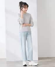 K3LFD08059 a.v.v Elmi(アー・ヴェ・ヴェ) 【低身長サイズ】ストレートデニムパンツ ライトブルー
