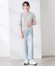 K3LFD08059 a.v.v Elmi(アー・ヴェ・ヴェ) 【低身長サイズ】ストレートデニムパンツ ライトブルー