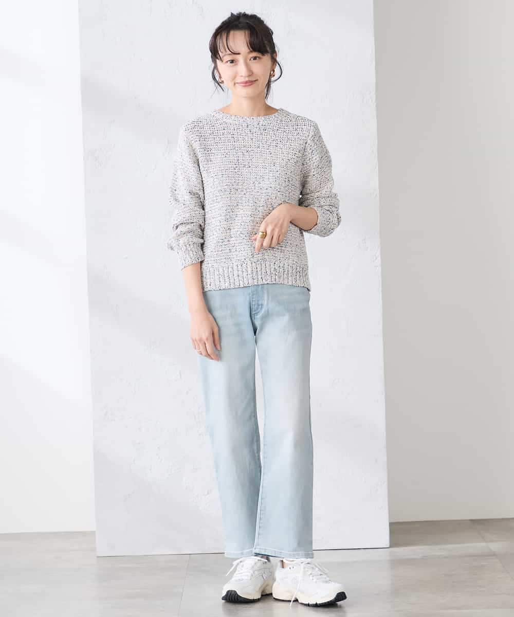 K3LFD08059 a.v.v Elmi(アー・ヴェ・ヴェ) 【低身長サイズ】ストレートデニムパンツ ライトブルー