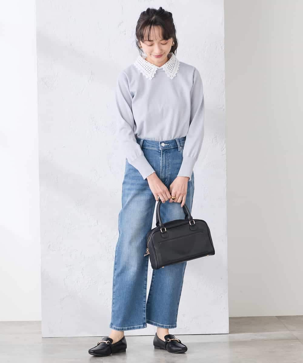 K3LFD08059 a.v.v Elmi(アー・ヴェ・ヴェ) 【低身長サイズ】ストレートデニムパンツ ライトブルー