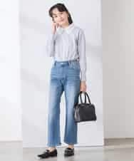 K3LFD08059 a.v.v Elmi(アー・ヴェ・ヴェ) 【低身長サイズ】ストレートデニムパンツ ライトブルー