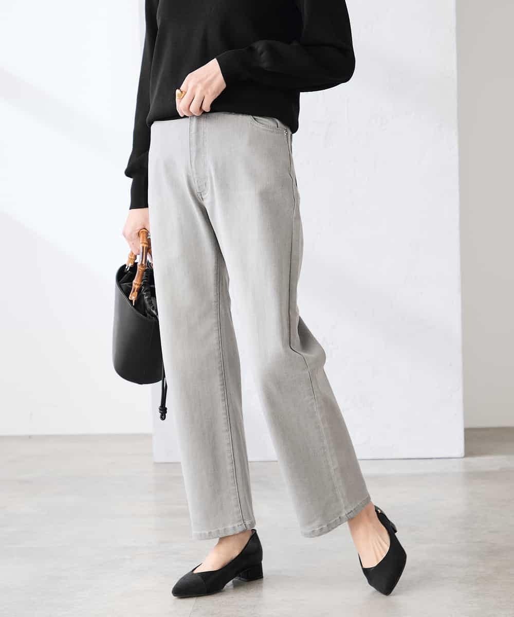 K3LFD08059 a.v.v Elmi(アー・ヴェ・ヴェ) 【低身長サイズ】ストレートデニムパンツ ライトブルー