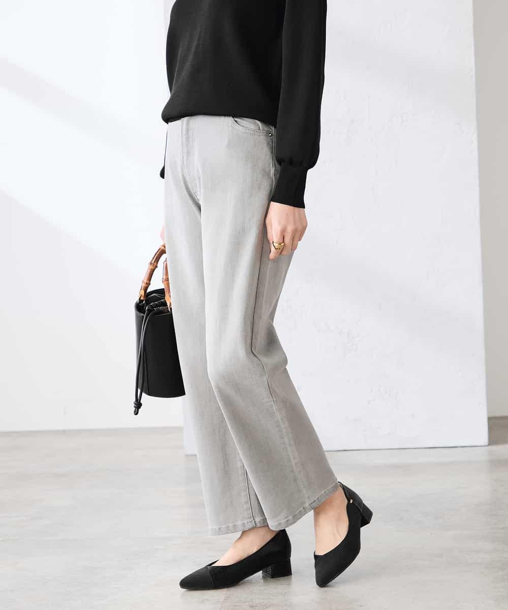 K3LFD08059 a.v.v Elmi(アー・ヴェ・ヴェ) 【低身長サイズ】ストレートデニムパンツ ライトブルー