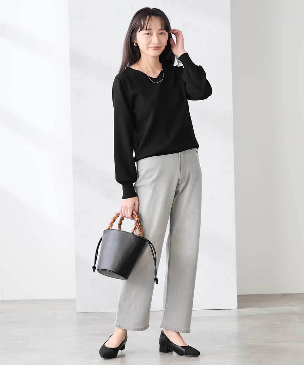 K3LFD08059 a.v.v Elmi(アー・ヴェ・ヴェ) 【低身長サイズ】ストレートデニムパンツ ライトブルー