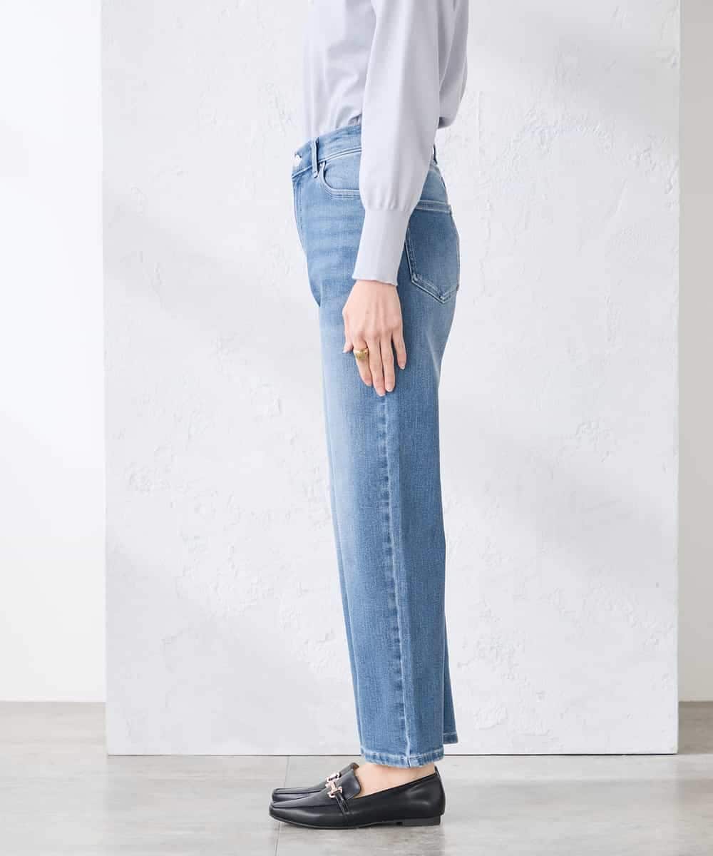 K3LFD08059 a.v.v Elmi(アー・ヴェ・ヴェ) 【低身長サイズ】ストレートデニムパンツ ライトブルー