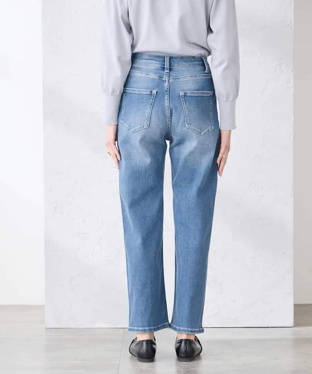 K3LFD08059 a.v.v Elmi(アー・ヴェ・ヴェ) 【低身長サイズ】ストレートデニムパンツ ライトブルー