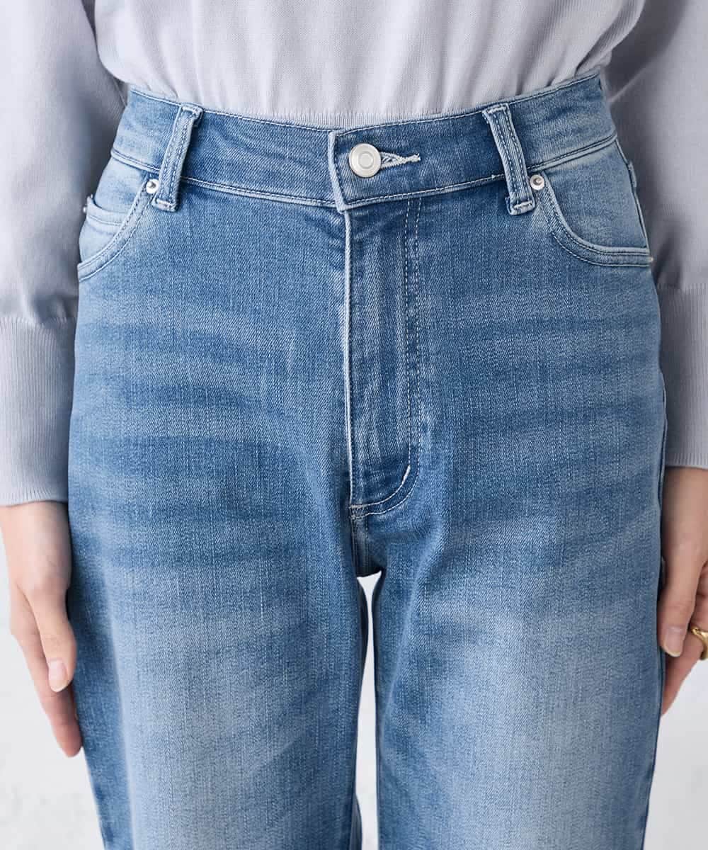 K3LFD08059 a.v.v Elmi(アー・ヴェ・ヴェ) 【低身長サイズ】ストレートデニムパンツ ライトブルー