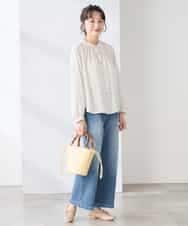 K3LFD10059 a.v.v Elmi(アー・ヴェ・ヴェ) 【低身長サイズ】ワイドデニムパンツ ブルー