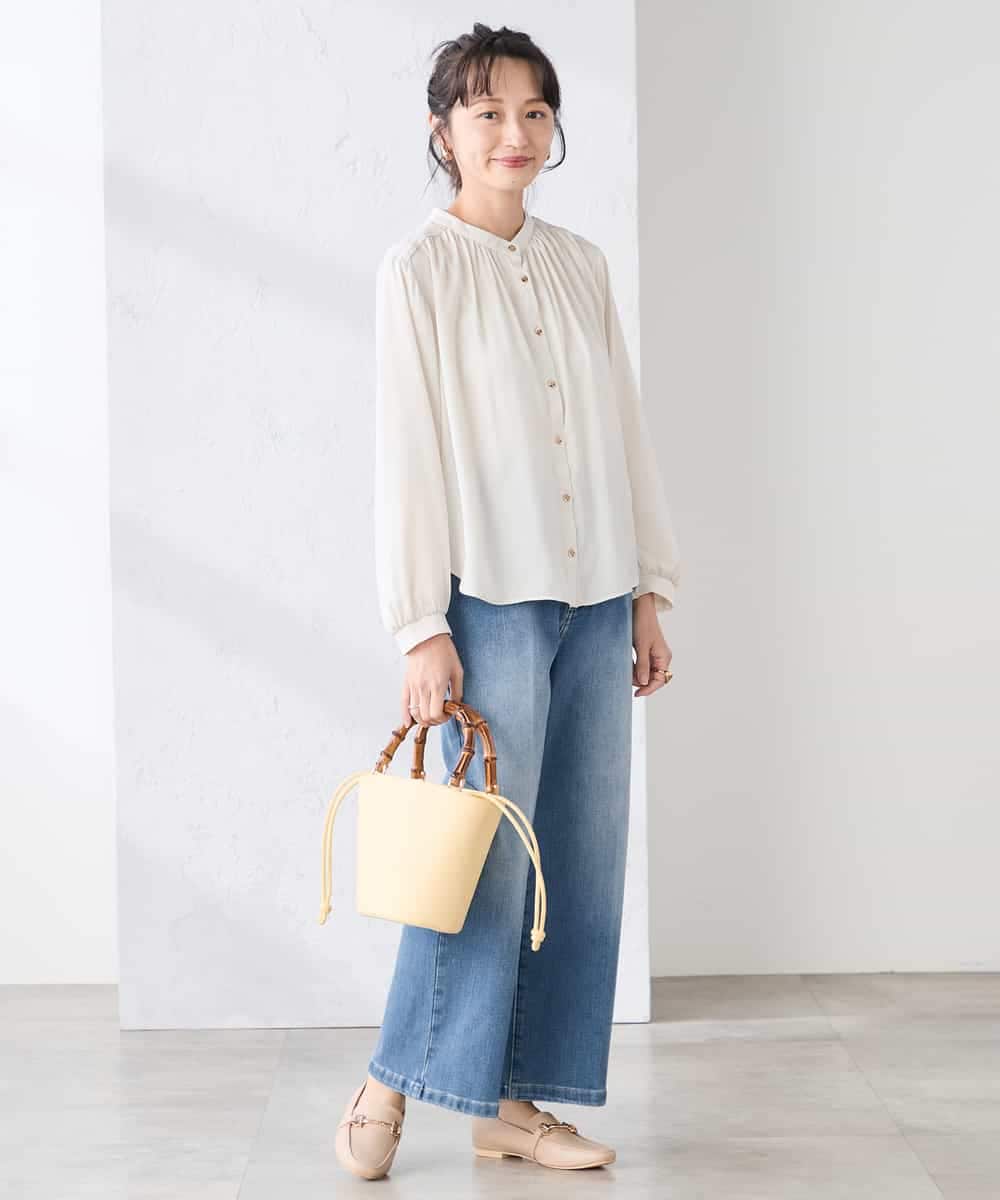 K3LFD10059 a.v.v Elmi(アー・ヴェ・ヴェ) 【低身長サイズ】ワイドデニムパンツ ブルー