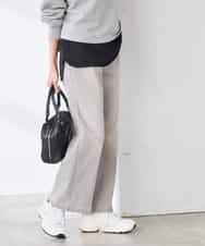 K3LFD10059 a.v.v Elmi(アー・ヴェ・ヴェ) 【低身長サイズ】ワイドデニムパンツ ブルー