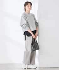 K3LFD10059 a.v.v Elmi(アー・ヴェ・ヴェ) 【低身長サイズ】ワイドデニムパンツ ブルー