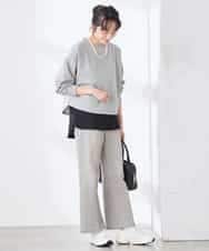 K3LFD10059 a.v.v Elmi(アー・ヴェ・ヴェ) 【低身長サイズ】ワイドデニムパンツ ブルー