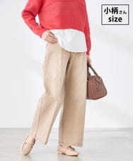 K3LFD27059 a.v.v Elmi(アー・ヴェ・ヴェ) 【低身長サイズ】ワイドデニムパンツ ベージュ