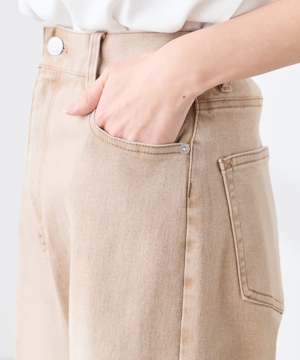 K3LFD27059 a.v.v Elmi(アー・ヴェ・ヴェ) 【低身長サイズ】ワイドデニムパンツ ベージュ