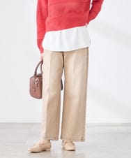 K3LFD27059 a.v.v Elmi(アー・ヴェ・ヴェ) 【低身長サイズ】ワイドデニムパンツ ベージュ