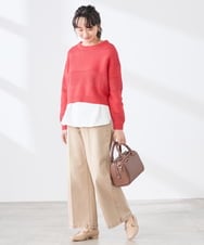 K3LFD27059 a.v.v Elmi(アー・ヴェ・ヴェ) 【低身長サイズ】ワイドデニムパンツ ベージュ