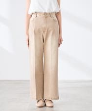 K3LFD27059 a.v.v Elmi(アー・ヴェ・ヴェ) 【低身長サイズ】ワイドデニムパンツ ベージュ