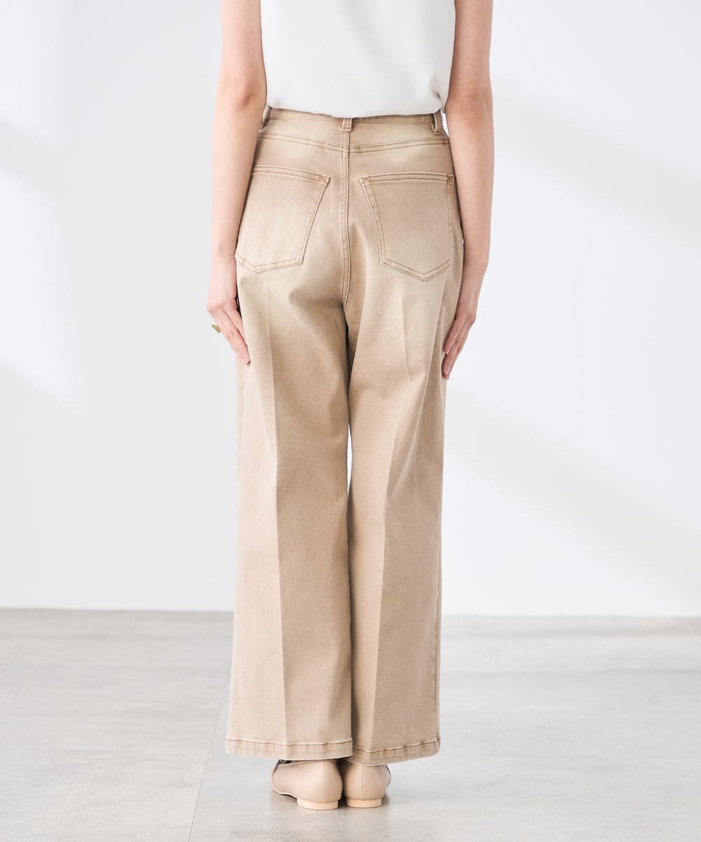 K3LFD27059 a.v.v Elmi(アー・ヴェ・ヴェ) 【低身長サイズ】ワイドデニムパンツ ベージュ
