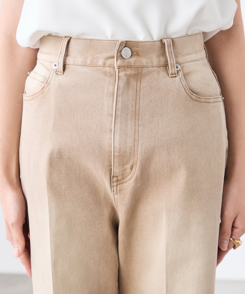 K3LFD27059 a.v.v Elmi(アー・ヴェ・ヴェ) 【低身長サイズ】ワイドデニムパンツ ベージュ