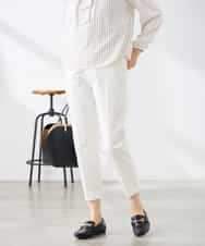 K3LFD28054 a.v.v Elmi(アー・ヴェ・ヴェ) 【低身長サイズ】センタープレススリムパンツ ホワイト