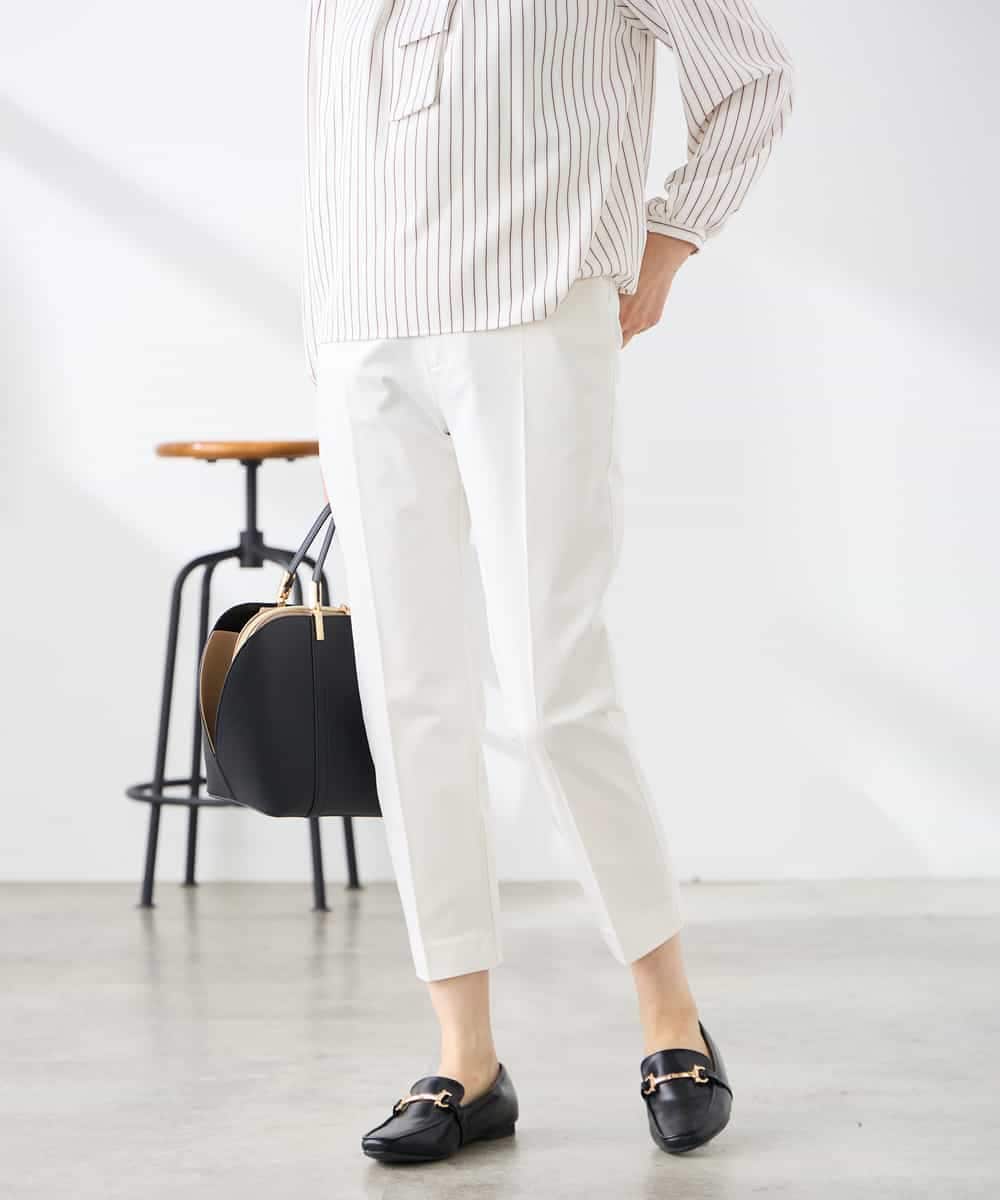 K3LFD28054 a.v.v Elmi(アー・ヴェ・ヴェ) 【低身長サイズ】センタープレススリムパンツ ホワイト