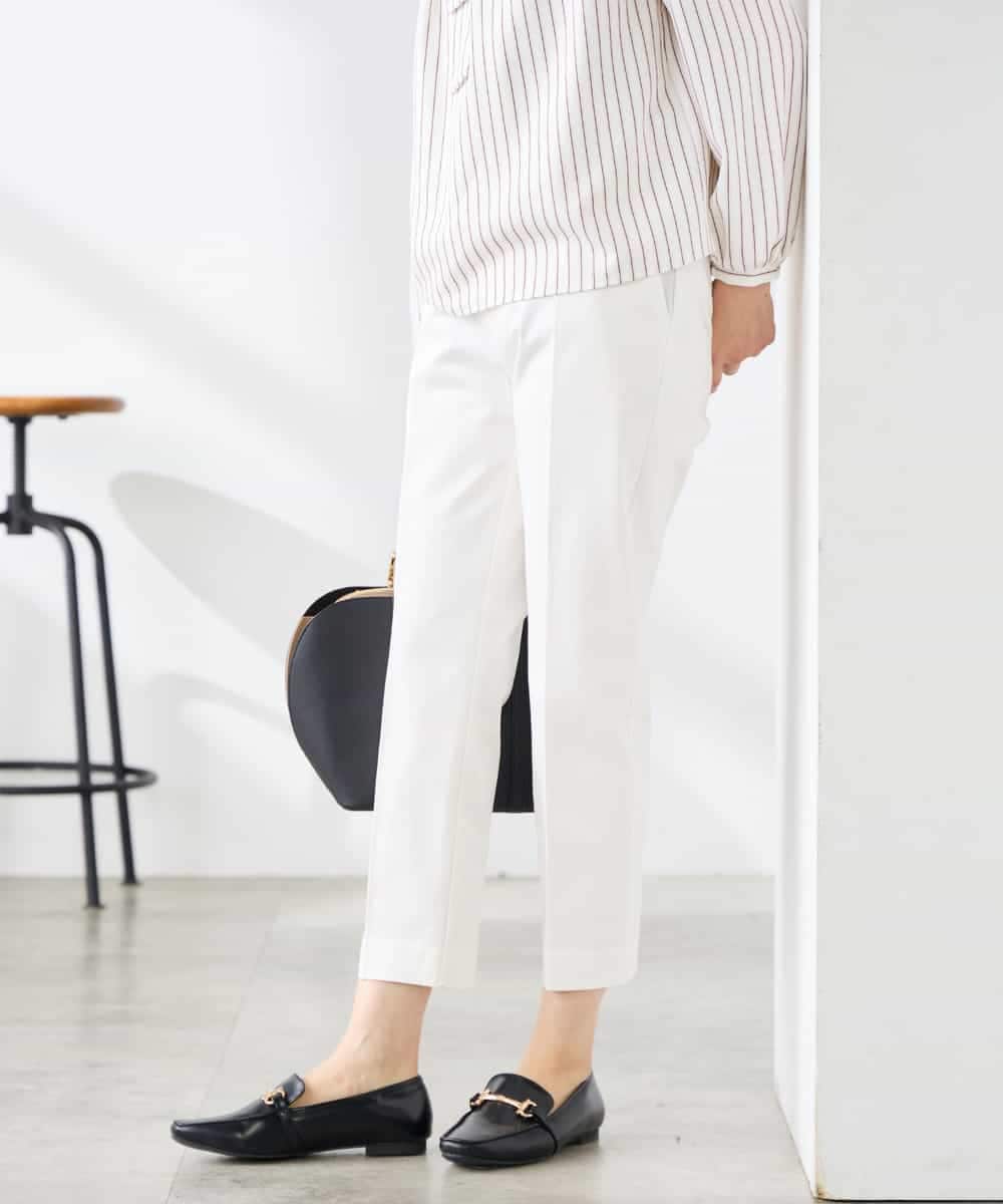 K3LFD28054 a.v.v Elmi(アー・ヴェ・ヴェ) 【低身長サイズ】センタープレススリムパンツ ホワイト