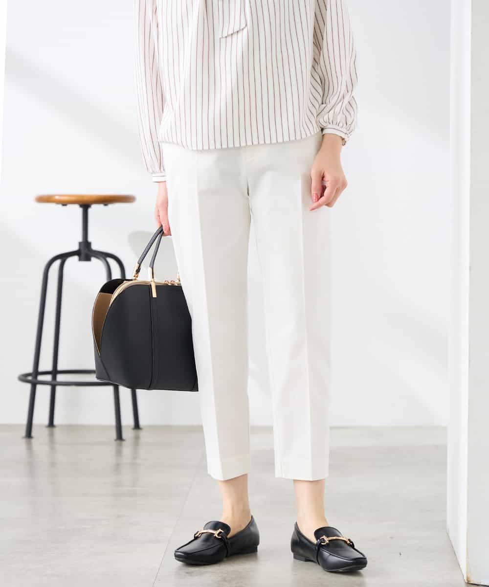 K3LFD28054 a.v.v Elmi(アー・ヴェ・ヴェ) 【低身長サイズ】センタープレススリムパンツ ホワイト