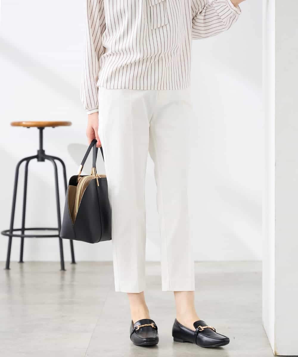 K3LFD28054 a.v.v Elmi(アー・ヴェ・ヴェ) 【低身長サイズ】センタープレススリムパンツ ホワイト