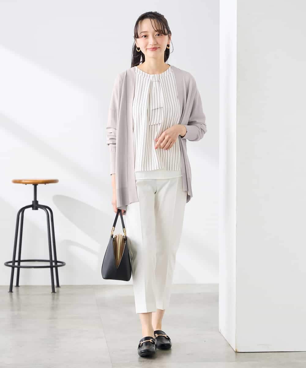 K3LFD28054 a.v.v Elmi(アー・ヴェ・ヴェ) 【低身長サイズ】センタープレススリムパンツ ホワイト