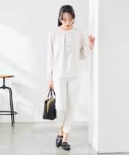 K3LFD28054 a.v.v Elmi(アー・ヴェ・ヴェ) 【低身長サイズ】センタープレススリムパンツ ホワイト