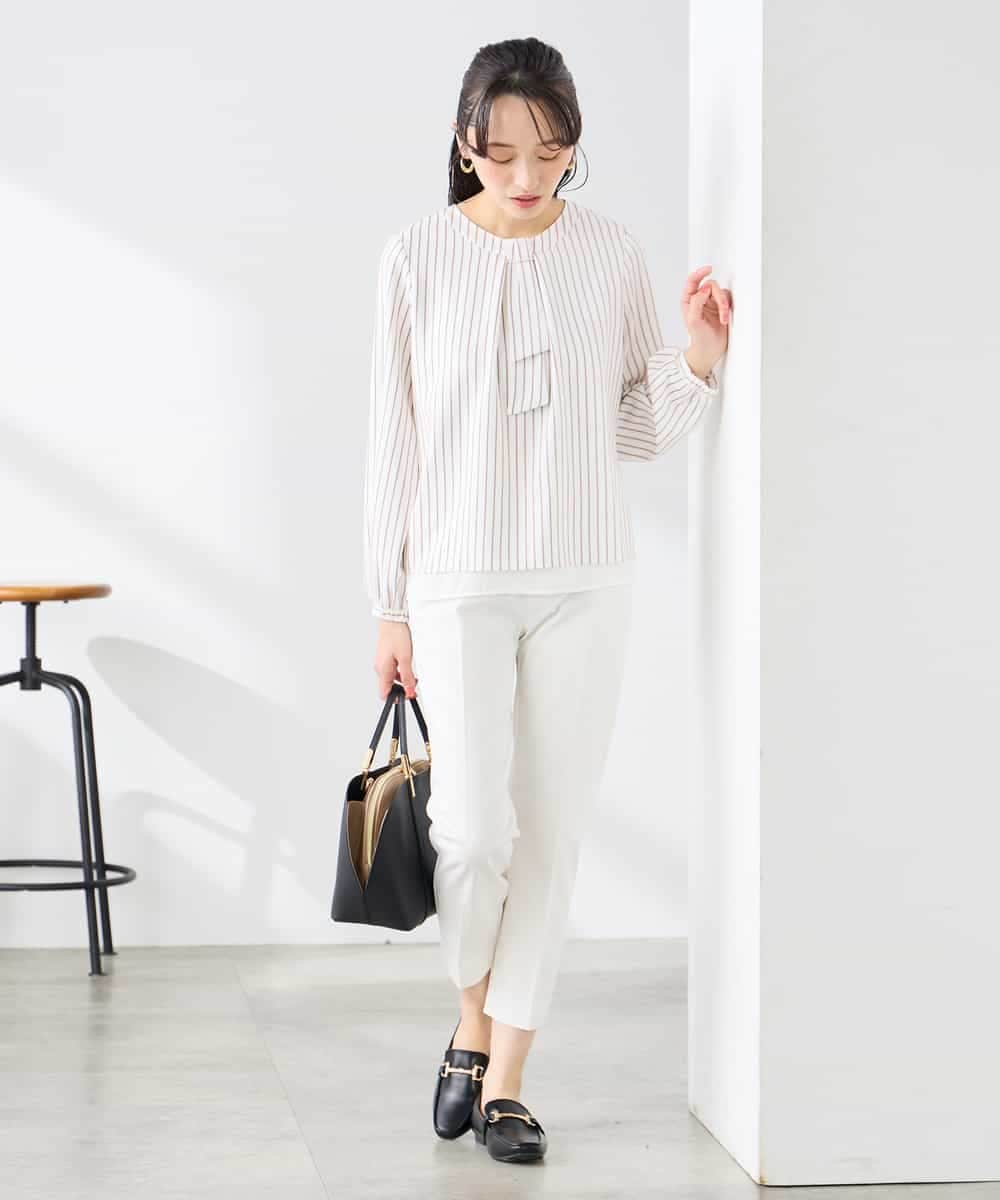 K3LFD28054 a.v.v Elmi(アー・ヴェ・ヴェ) 【低身長サイズ】センタープレススリムパンツ ホワイト