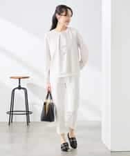 K3LFD28054 a.v.v Elmi(アー・ヴェ・ヴェ) 【低身長サイズ】センタープレススリムパンツ ホワイト