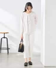 K3LFD28054 a.v.v Elmi(アー・ヴェ・ヴェ) 【低身長サイズ】センタープレススリムパンツ ホワイト