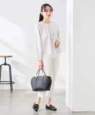 K3LFD28054 a.v.v Elmi(アー・ヴェ・ヴェ) 【低身長サイズ】センタープレススリムパンツ ホワイト