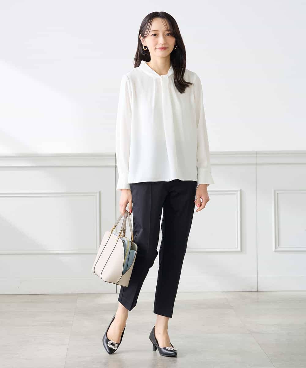 K3LFD28054 a.v.v Elmi(アー・ヴェ・ヴェ) 【低身長サイズ】センタープレススリムパンツ ホワイト