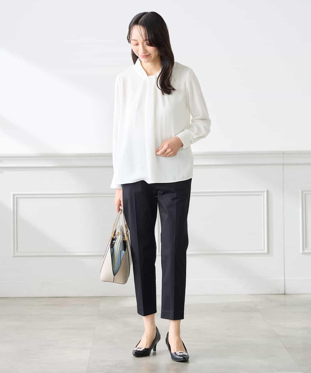 K3LFD28054 a.v.v Elmi(アー・ヴェ・ヴェ) 【低身長サイズ】センタープレススリムパンツ ホワイト