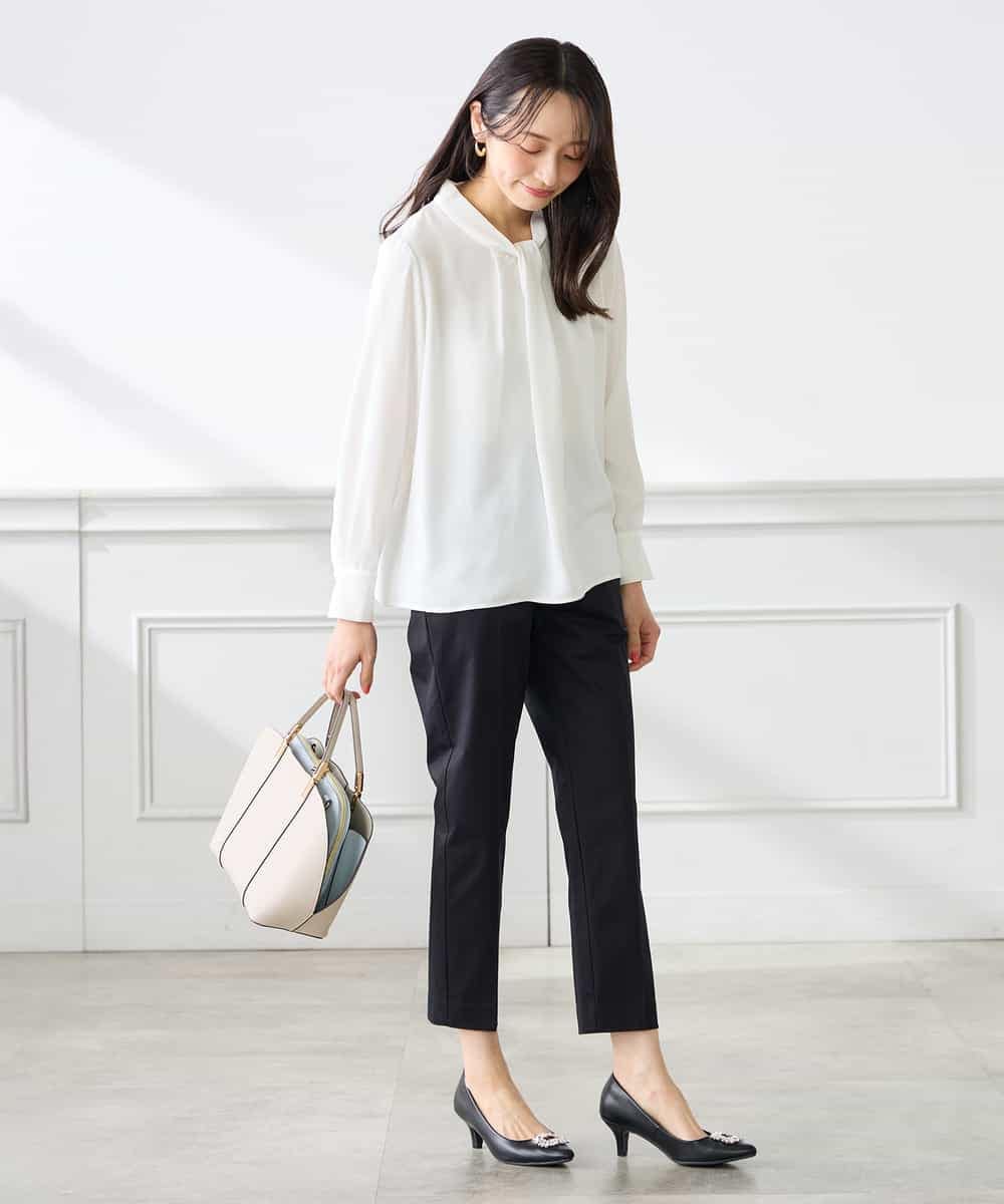 K3LFD28054 a.v.v Elmi(アー・ヴェ・ヴェ) 【低身長サイズ】センタープレススリムパンツ ホワイト